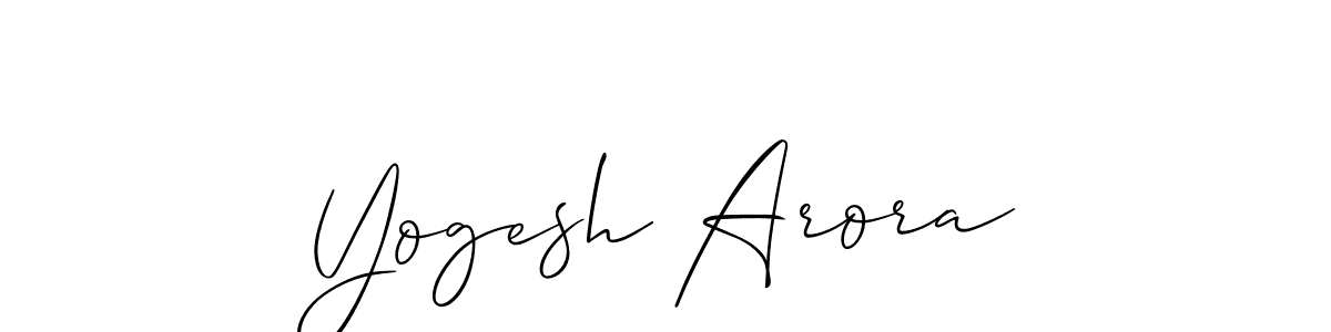 Allison_Script is a professional signature style that is perfect for those who want to add a touch of class to their signature. It is also a great choice for those who want to make their signature more unique. Get Yogesh Arora name to fancy signature for free. Yogesh Arora signature style 2 images and pictures png