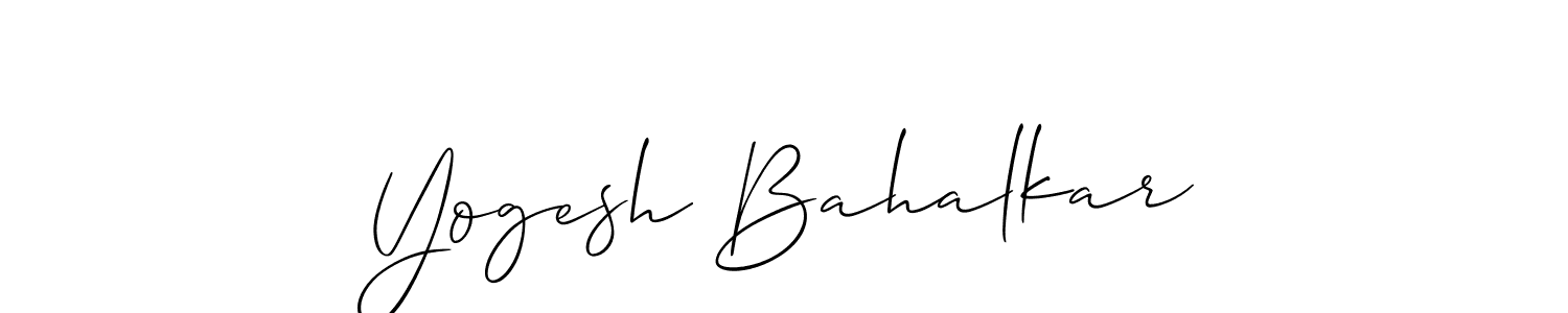 This is the best signature style for the Yogesh Bahalkar name. Also you like these signature font (Allison_Script). Mix name signature. Yogesh Bahalkar signature style 2 images and pictures png