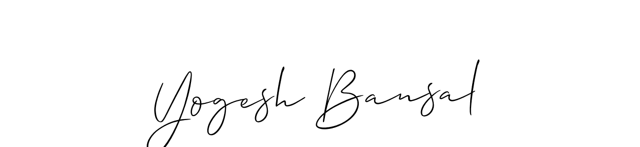 Use a signature maker to create a handwritten signature online. With this signature software, you can design (Allison_Script) your own signature for name Yogesh Bansal. Yogesh Bansal signature style 2 images and pictures png