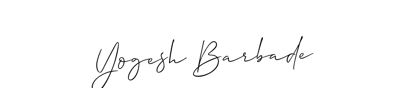 Also we have Yogesh Barbade name is the best signature style. Create professional handwritten signature collection using Allison_Script autograph style. Yogesh Barbade signature style 2 images and pictures png