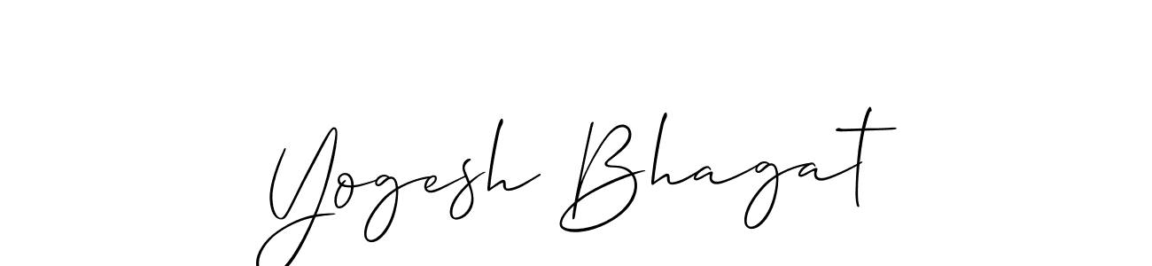 How to make Yogesh Bhagat name signature. Use Allison_Script style for creating short signs online. This is the latest handwritten sign. Yogesh Bhagat signature style 2 images and pictures png