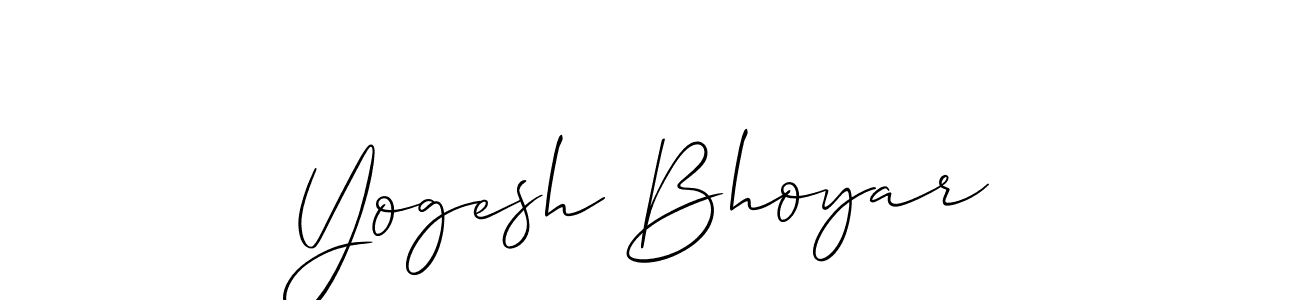 Make a short Yogesh Bhoyar signature style. Manage your documents anywhere anytime using Allison_Script. Create and add eSignatures, submit forms, share and send files easily. Yogesh Bhoyar signature style 2 images and pictures png