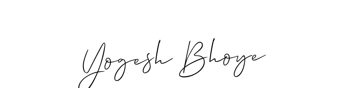 It looks lik you need a new signature style for name Yogesh Bhoye. Design unique handwritten (Allison_Script) signature with our free signature maker in just a few clicks. Yogesh Bhoye signature style 2 images and pictures png