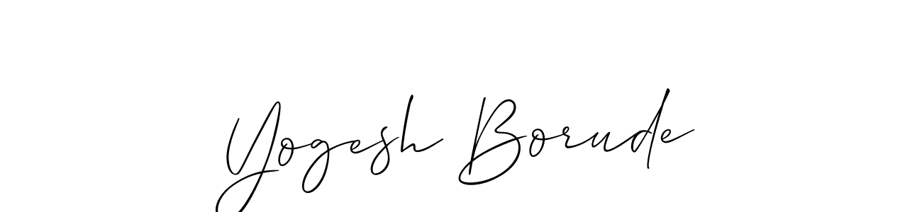 How to Draw Yogesh Borude signature style? Allison_Script is a latest design signature styles for name Yogesh Borude. Yogesh Borude signature style 2 images and pictures png