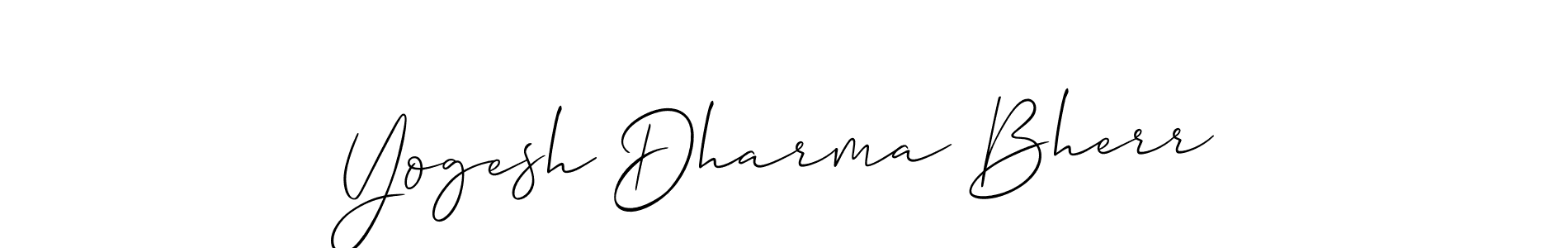 Make a beautiful signature design for name Yogesh Dharma Bherr. With this signature (Allison_Script) style, you can create a handwritten signature for free. Yogesh Dharma Bherr signature style 2 images and pictures png