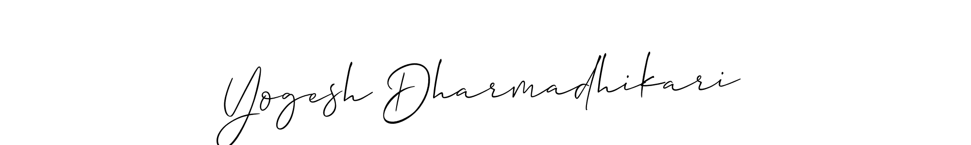 The best way (Allison_Script) to make a short signature is to pick only two or three words in your name. The name Yogesh Dharmadhikari include a total of six letters. For converting this name. Yogesh Dharmadhikari signature style 2 images and pictures png