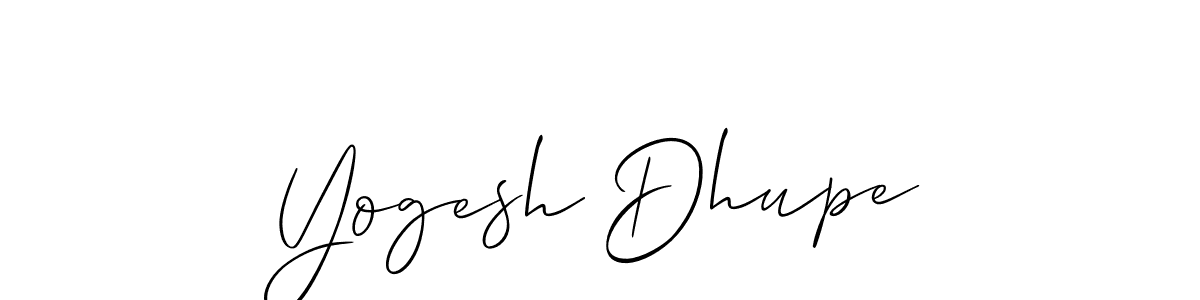 Make a short Yogesh Dhupe signature style. Manage your documents anywhere anytime using Allison_Script. Create and add eSignatures, submit forms, share and send files easily. Yogesh Dhupe signature style 2 images and pictures png