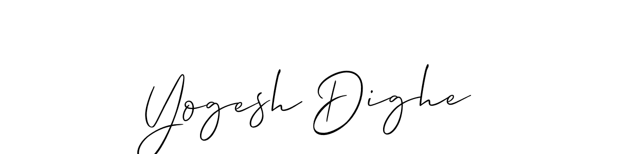if you are searching for the best signature style for your name Yogesh Dighe. so please give up your signature search. here we have designed multiple signature styles  using Allison_Script. Yogesh Dighe signature style 2 images and pictures png