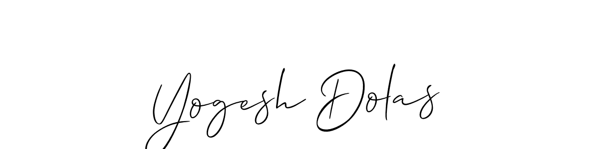 The best way (Allison_Script) to make a short signature is to pick only two or three words in your name. The name Yogesh Dolas include a total of six letters. For converting this name. Yogesh Dolas signature style 2 images and pictures png