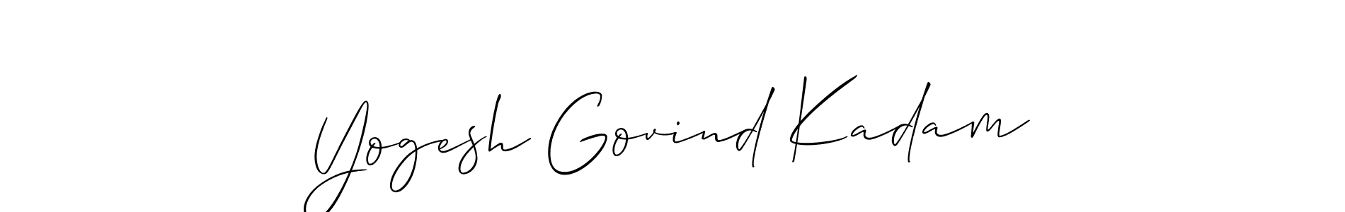 You should practise on your own different ways (Allison_Script) to write your name (Yogesh Govind Kadam) in signature. don't let someone else do it for you. Yogesh Govind Kadam signature style 2 images and pictures png