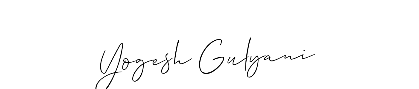 Make a beautiful signature design for name Yogesh Gulyani. With this signature (Allison_Script) style, you can create a handwritten signature for free. Yogesh Gulyani signature style 2 images and pictures png