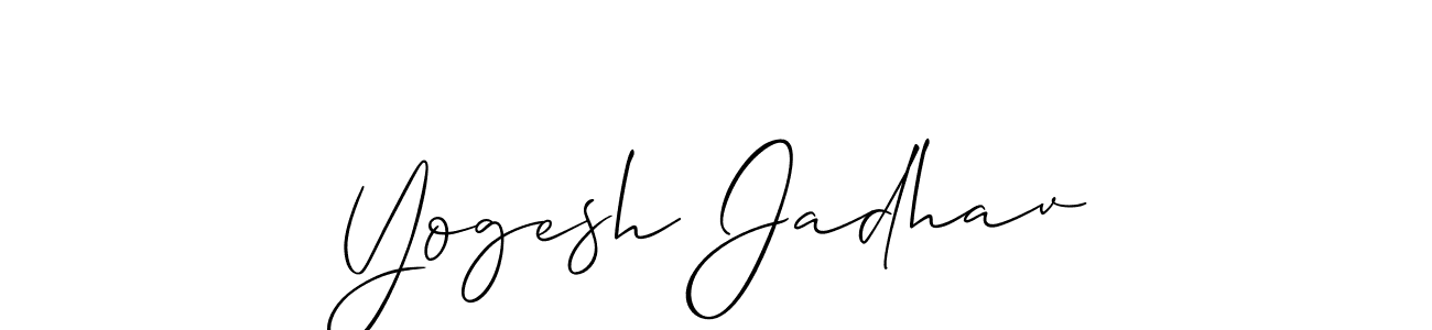 Allison_Script is a professional signature style that is perfect for those who want to add a touch of class to their signature. It is also a great choice for those who want to make their signature more unique. Get Yogesh Jadhav name to fancy signature for free. Yogesh Jadhav signature style 2 images and pictures png