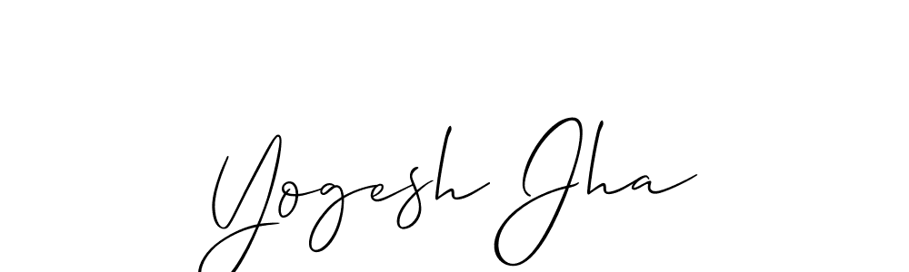 It looks lik you need a new signature style for name Yogesh Jha. Design unique handwritten (Allison_Script) signature with our free signature maker in just a few clicks. Yogesh Jha signature style 2 images and pictures png