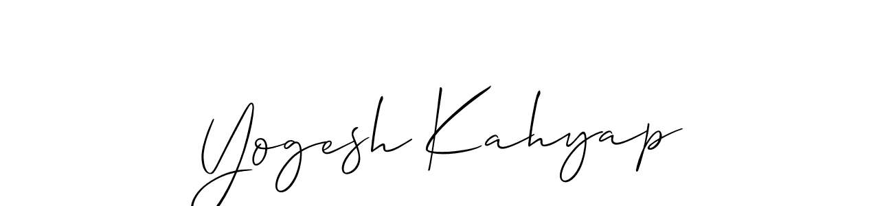 You should practise on your own different ways (Allison_Script) to write your name (Yogesh Kahyap) in signature. don't let someone else do it for you. Yogesh Kahyap signature style 2 images and pictures png