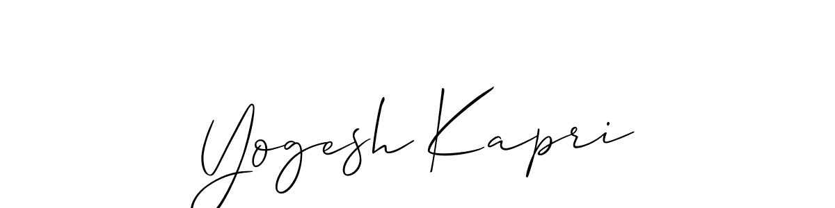 How to make Yogesh Kapri name signature. Use Allison_Script style for creating short signs online. This is the latest handwritten sign. Yogesh Kapri signature style 2 images and pictures png