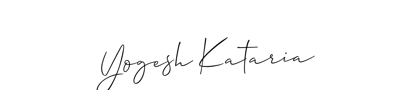 Allison_Script is a professional signature style that is perfect for those who want to add a touch of class to their signature. It is also a great choice for those who want to make their signature more unique. Get Yogesh Kataria name to fancy signature for free. Yogesh Kataria signature style 2 images and pictures png