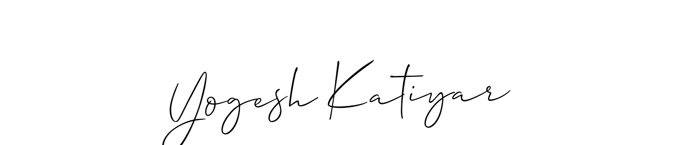 How to Draw Yogesh Katiyar signature style? Allison_Script is a latest design signature styles for name Yogesh Katiyar. Yogesh Katiyar signature style 2 images and pictures png