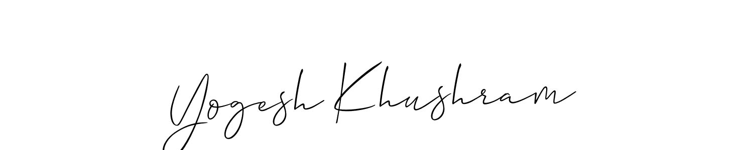 Make a beautiful signature design for name Yogesh Khushram. With this signature (Allison_Script) style, you can create a handwritten signature for free. Yogesh Khushram signature style 2 images and pictures png