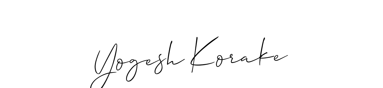 Make a beautiful signature design for name Yogesh Korake. With this signature (Allison_Script) style, you can create a handwritten signature for free. Yogesh Korake signature style 2 images and pictures png