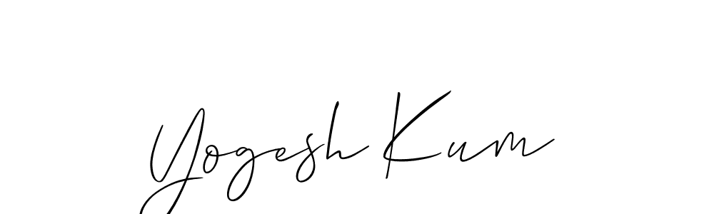 Make a beautiful signature design for name Yogesh Kum. With this signature (Allison_Script) style, you can create a handwritten signature for free. Yogesh Kum signature style 2 images and pictures png