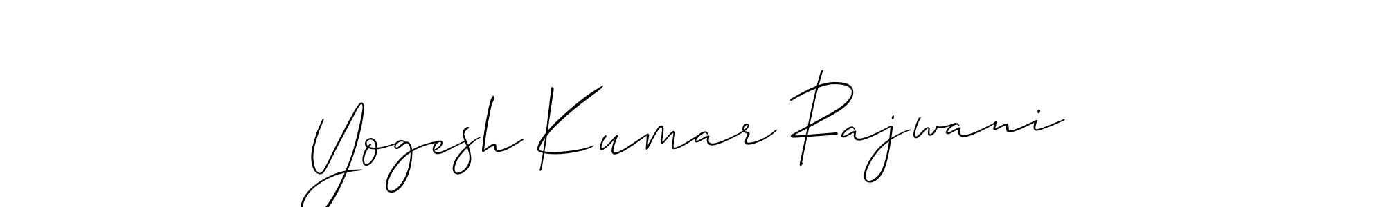 You should practise on your own different ways (Allison_Script) to write your name (Yogesh Kumar Rajwani) in signature. don't let someone else do it for you. Yogesh Kumar Rajwani signature style 2 images and pictures png