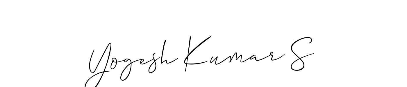 It looks lik you need a new signature style for name Yogesh Kumar S. Design unique handwritten (Allison_Script) signature with our free signature maker in just a few clicks. Yogesh Kumar S signature style 2 images and pictures png