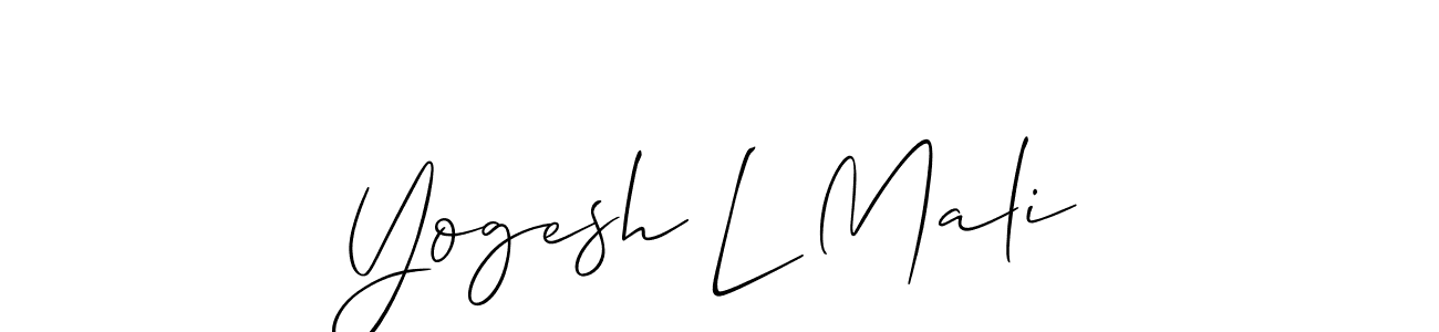 It looks lik you need a new signature style for name Yogesh L Mali. Design unique handwritten (Allison_Script) signature with our free signature maker in just a few clicks. Yogesh L Mali signature style 2 images and pictures png