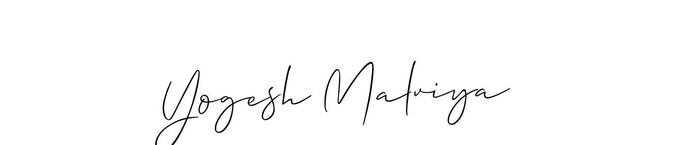 Make a short Yogesh Malviya signature style. Manage your documents anywhere anytime using Allison_Script. Create and add eSignatures, submit forms, share and send files easily. Yogesh Malviya signature style 2 images and pictures png