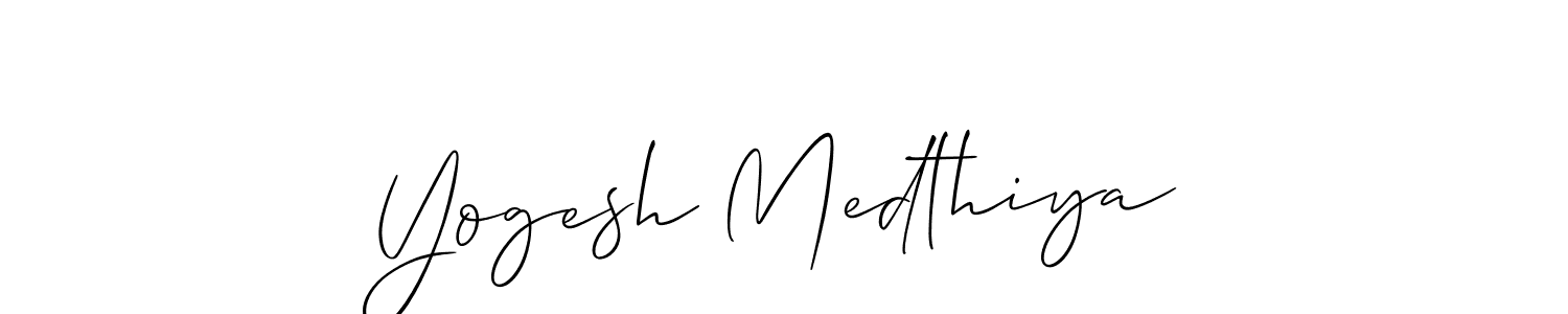 Also we have Yogesh Medthiya name is the best signature style. Create professional handwritten signature collection using Allison_Script autograph style. Yogesh Medthiya signature style 2 images and pictures png