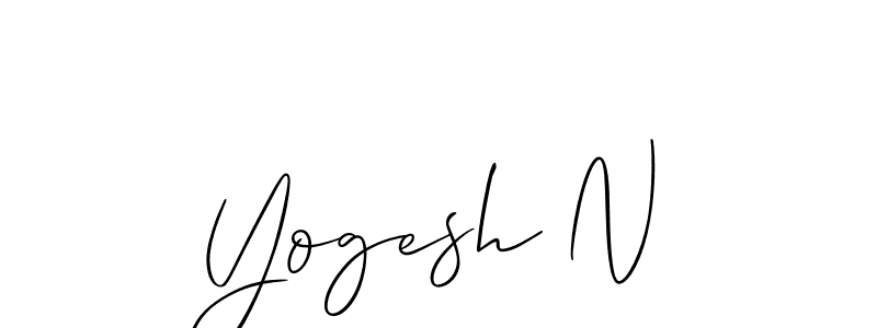 Also You can easily find your signature by using the search form. We will create Yogesh N name handwritten signature images for you free of cost using Allison_Script sign style. Yogesh N signature style 2 images and pictures png