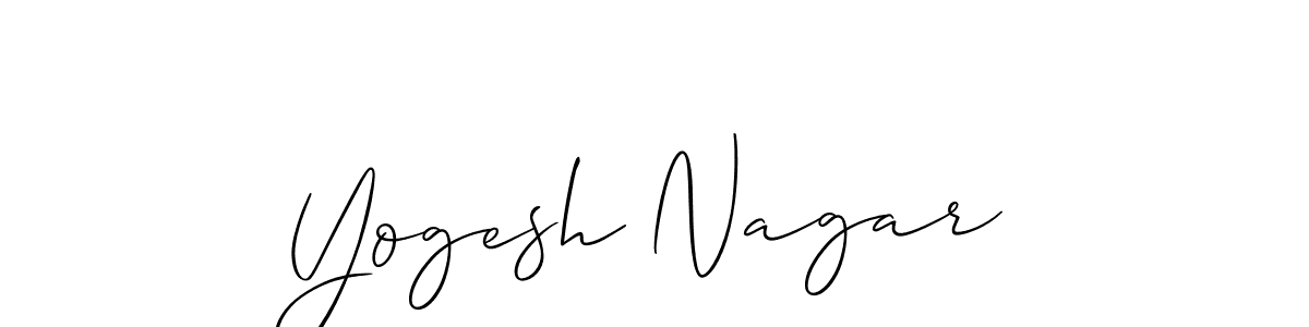 Create a beautiful signature design for name Yogesh Nagar. With this signature (Allison_Script) fonts, you can make a handwritten signature for free. Yogesh Nagar signature style 2 images and pictures png