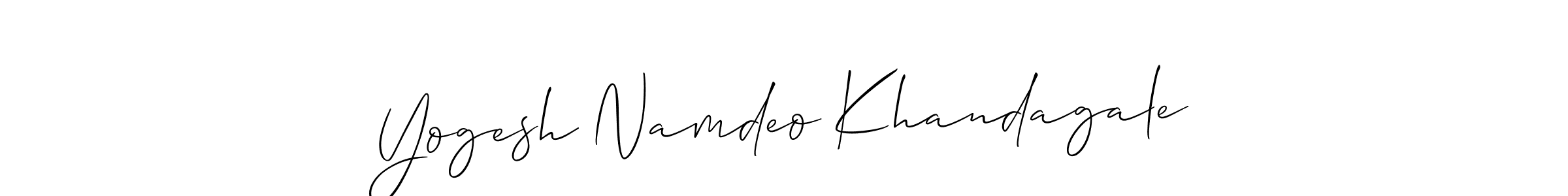 Create a beautiful signature design for name Yogesh Namdeo Khandagale. With this signature (Allison_Script) fonts, you can make a handwritten signature for free. Yogesh Namdeo Khandagale signature style 2 images and pictures png