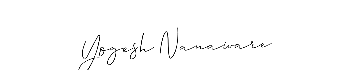 It looks lik you need a new signature style for name Yogesh Nanaware. Design unique handwritten (Allison_Script) signature with our free signature maker in just a few clicks. Yogesh Nanaware signature style 2 images and pictures png