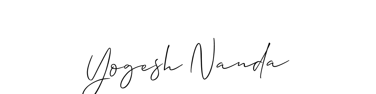 How to make Yogesh Nanda signature? Allison_Script is a professional autograph style. Create handwritten signature for Yogesh Nanda name. Yogesh Nanda signature style 2 images and pictures png