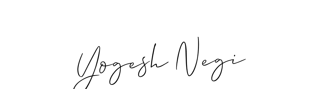 Create a beautiful signature design for name Yogesh Negi. With this signature (Allison_Script) fonts, you can make a handwritten signature for free. Yogesh Negi signature style 2 images and pictures png