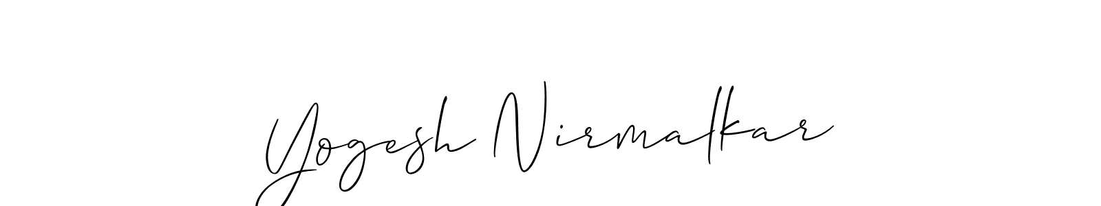 How to Draw Yogesh Nirmalkar signature style? Allison_Script is a latest design signature styles for name Yogesh Nirmalkar. Yogesh Nirmalkar signature style 2 images and pictures png
