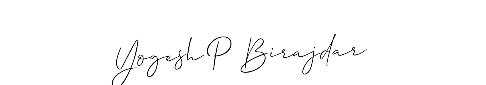 Make a beautiful signature design for name Yogesh P Birajdar. With this signature (Allison_Script) style, you can create a handwritten signature for free. Yogesh P Birajdar signature style 2 images and pictures png