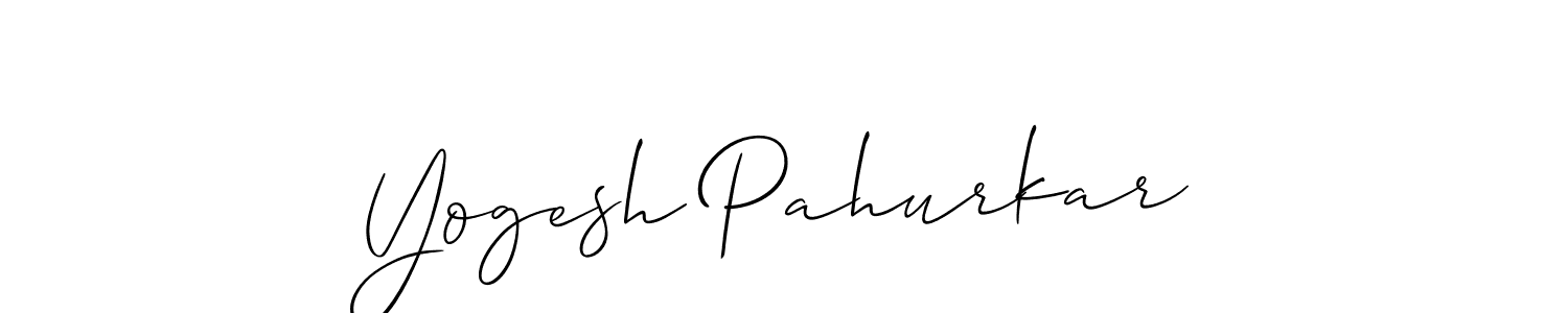 How to make Yogesh Pahurkar name signature. Use Allison_Script style for creating short signs online. This is the latest handwritten sign. Yogesh Pahurkar signature style 2 images and pictures png