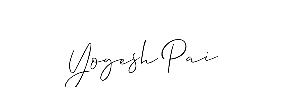 Create a beautiful signature design for name Yogesh Pai. With this signature (Allison_Script) fonts, you can make a handwritten signature for free. Yogesh Pai signature style 2 images and pictures png