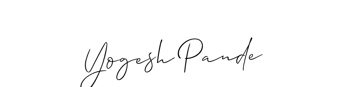 Use a signature maker to create a handwritten signature online. With this signature software, you can design (Allison_Script) your own signature for name Yogesh Pande. Yogesh Pande signature style 2 images and pictures png