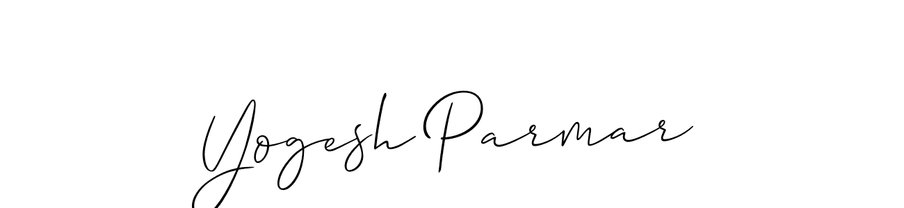 How to make Yogesh Parmar name signature. Use Allison_Script style for creating short signs online. This is the latest handwritten sign. Yogesh Parmar signature style 2 images and pictures png