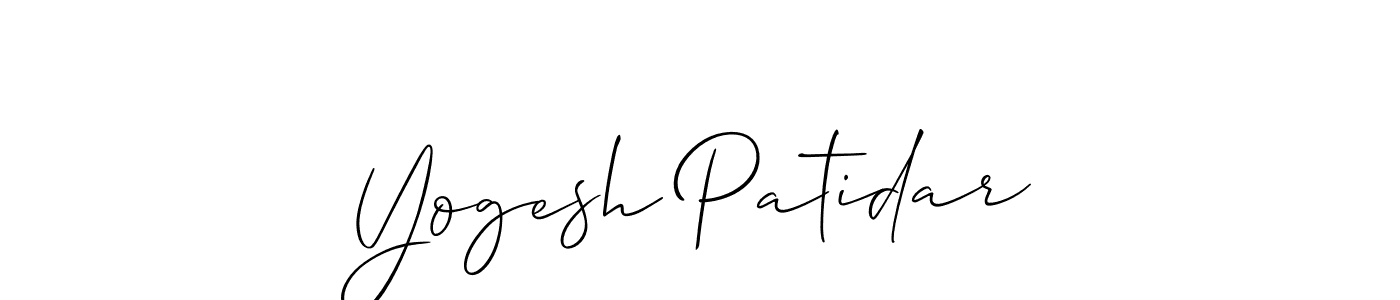 Create a beautiful signature design for name Yogesh Patidar. With this signature (Allison_Script) fonts, you can make a handwritten signature for free. Yogesh Patidar signature style 2 images and pictures png