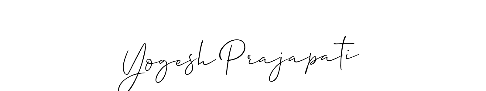 How to make Yogesh Prajapati name signature. Use Allison_Script style for creating short signs online. This is the latest handwritten sign. Yogesh Prajapati signature style 2 images and pictures png