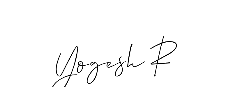 Also we have Yogesh R name is the best signature style. Create professional handwritten signature collection using Allison_Script autograph style. Yogesh R signature style 2 images and pictures png