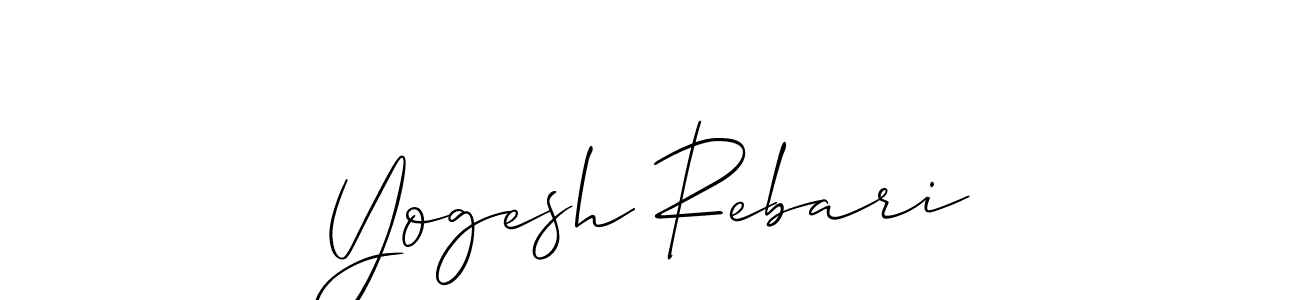 It looks lik you need a new signature style for name Yogesh Rebari. Design unique handwritten (Allison_Script) signature with our free signature maker in just a few clicks. Yogesh Rebari signature style 2 images and pictures png