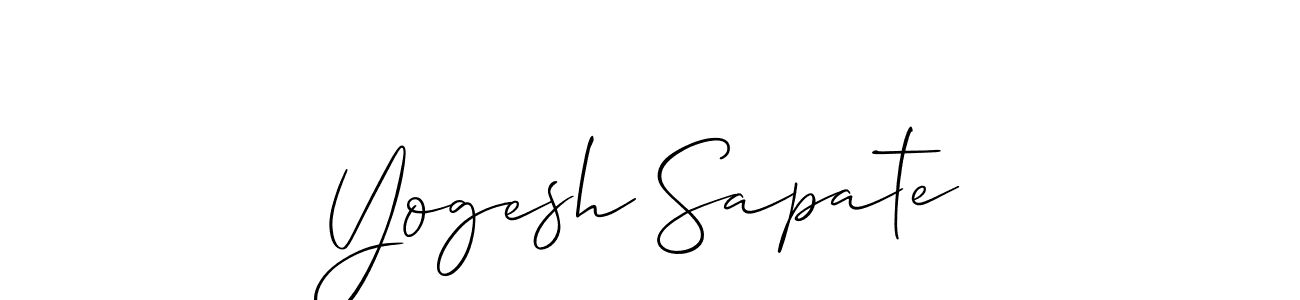 How to make Yogesh Sapate name signature. Use Allison_Script style for creating short signs online. This is the latest handwritten sign. Yogesh Sapate signature style 2 images and pictures png