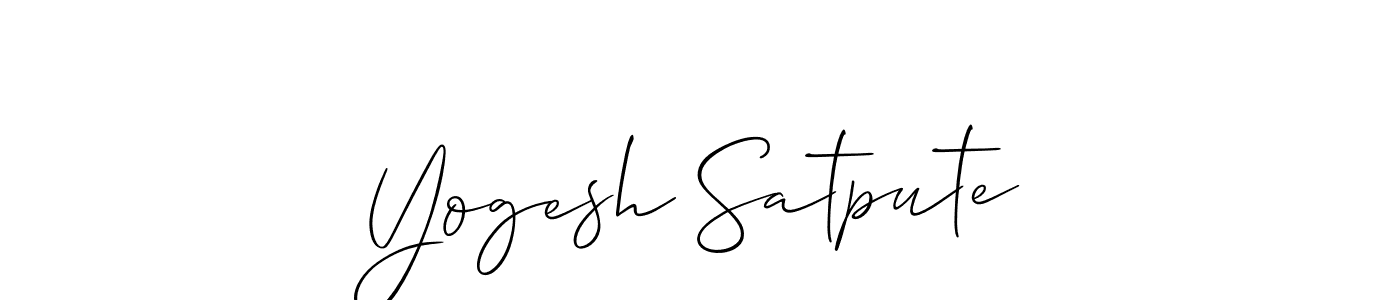 It looks lik you need a new signature style for name Yogesh Satpute. Design unique handwritten (Allison_Script) signature with our free signature maker in just a few clicks. Yogesh Satpute signature style 2 images and pictures png