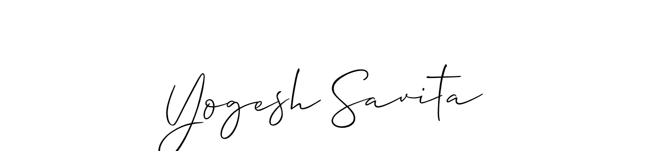 How to make Yogesh Savita name signature. Use Allison_Script style for creating short signs online. This is the latest handwritten sign. Yogesh Savita signature style 2 images and pictures png