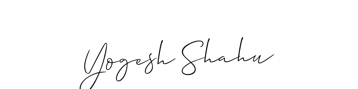 This is the best signature style for the Yogesh Shahu name. Also you like these signature font (Allison_Script). Mix name signature. Yogesh Shahu signature style 2 images and pictures png