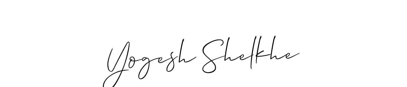 How to make Yogesh Shelkhe name signature. Use Allison_Script style for creating short signs online. This is the latest handwritten sign. Yogesh Shelkhe signature style 2 images and pictures png
